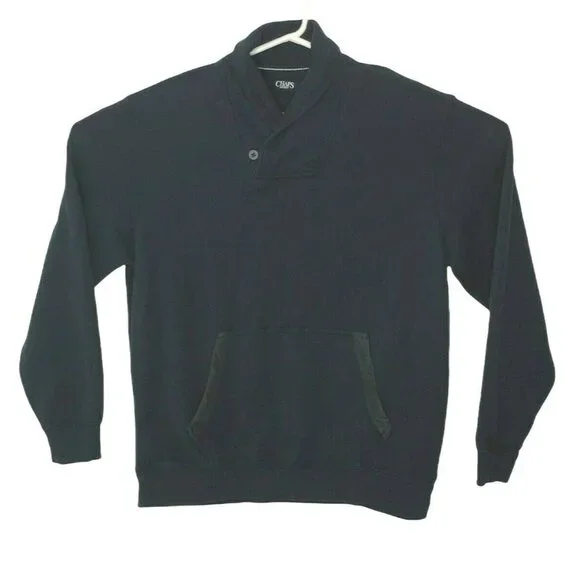 Chaps Sport Pullover Front Pocket Navy Blue Long Sleeve Mens XL TG EG Cotton - Picture 3 of 8